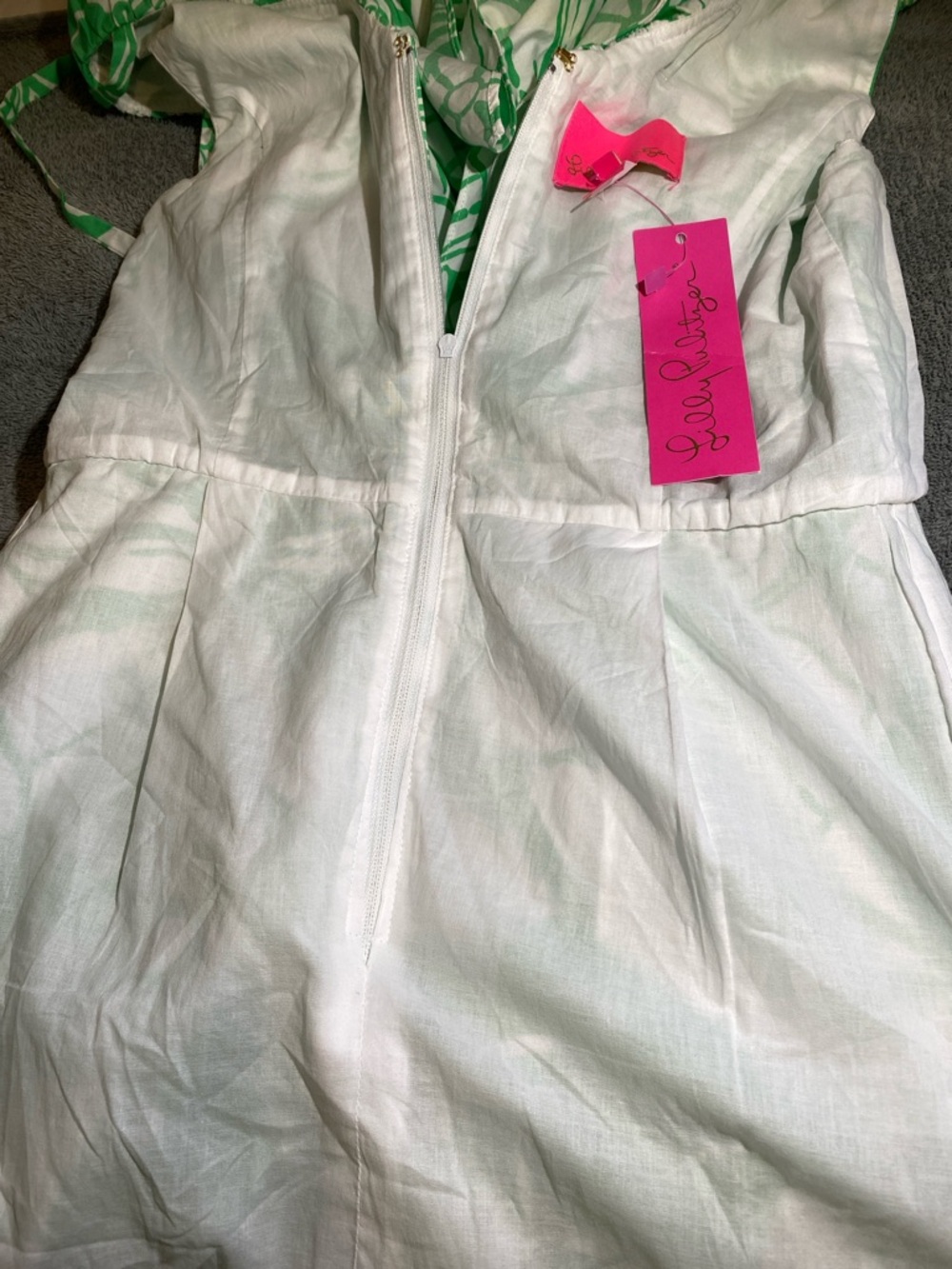Lilly Pulitzer Green and White Floral Midi Dress - Picture 8 of 8